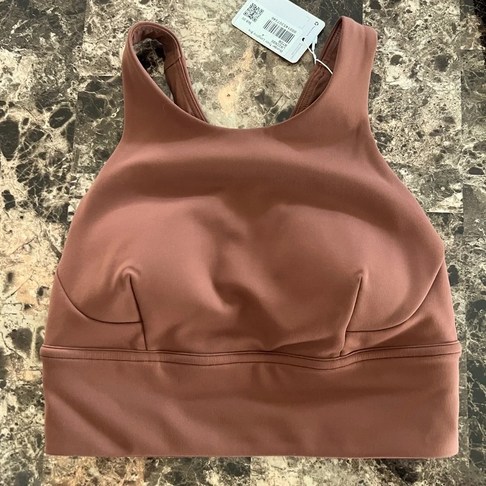 LULULEMON WUNDER TRAIN LL BRA SIZE 4 NWT BROWN COLOR